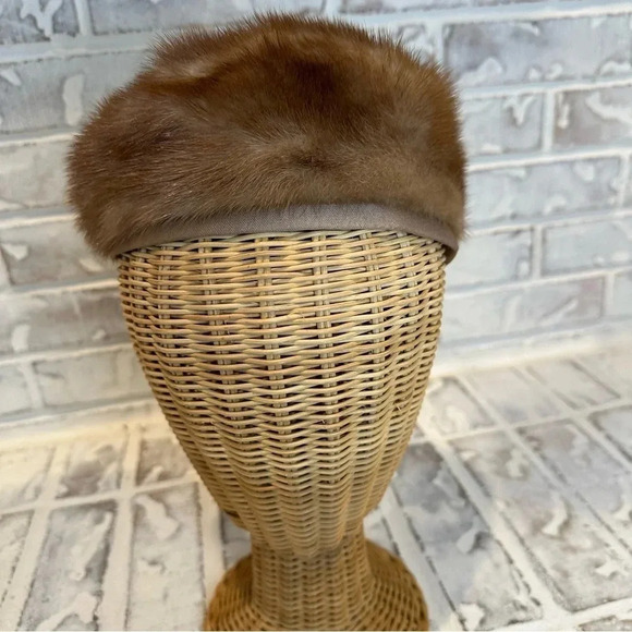 Lazarus Vintage Women’s Brown Faux Fur Pillbox Hat - Picture 4 of 6